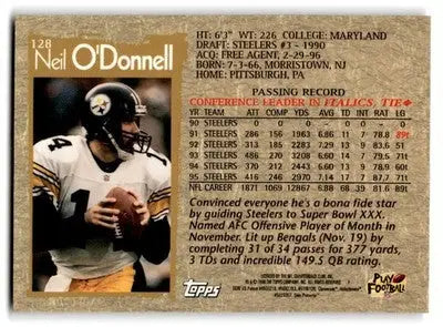 1996 Topps #360 Neil O’Donnell - Football Card Single