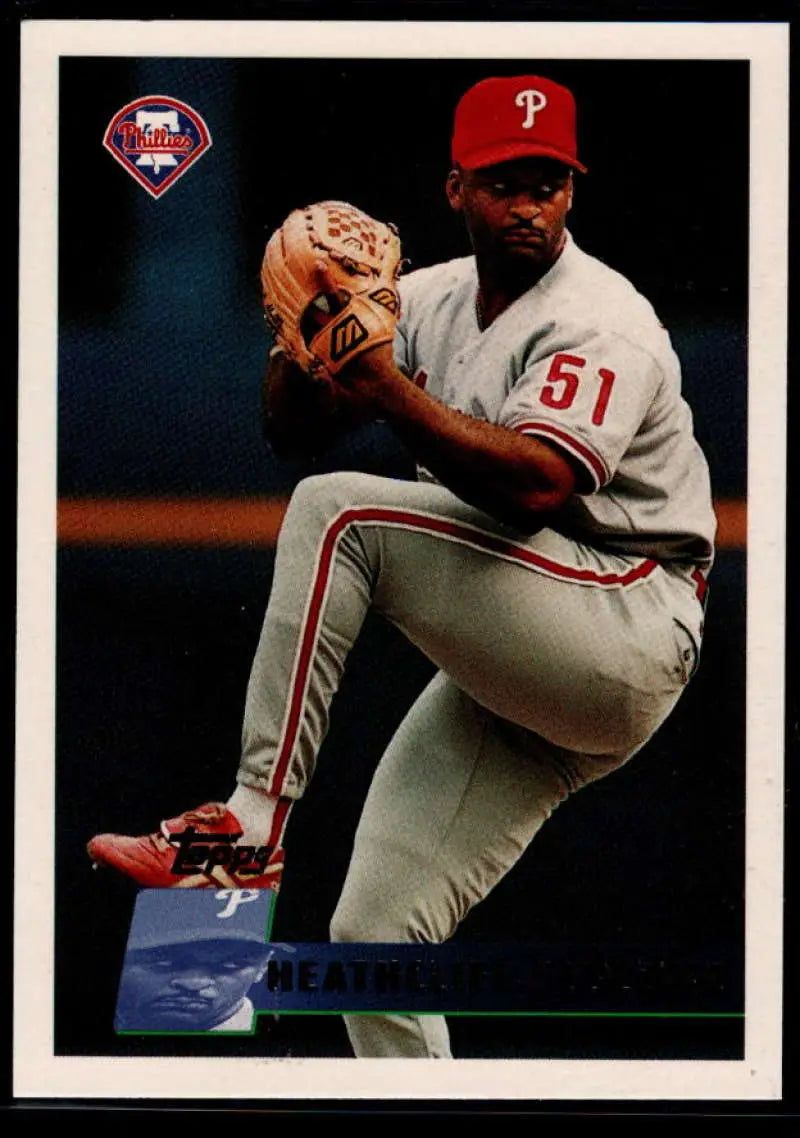 1996 Topps #385 Heathcliff Slocumb NM-MT Philadelphia Phillies Baseball Card - Baseball Card Single