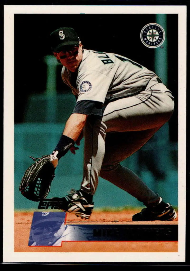 1996 Topps #419 Mike Blowers NM-MT Seattle Mariners Baseball Card - Baseball Card Single