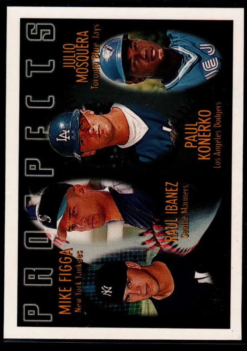 1996 Topps #432 Mike Figga/Raul Ibanez/Paul Konerko/Julio Mosquera NM-MT RC Rookie New York Yankees/Seattle