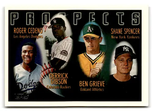 1996 Topps #436 Roger Cedeno/Derrick Gibson/Ben Grieve/Shane Spencer NM ID:82542 - Baseball Card Single