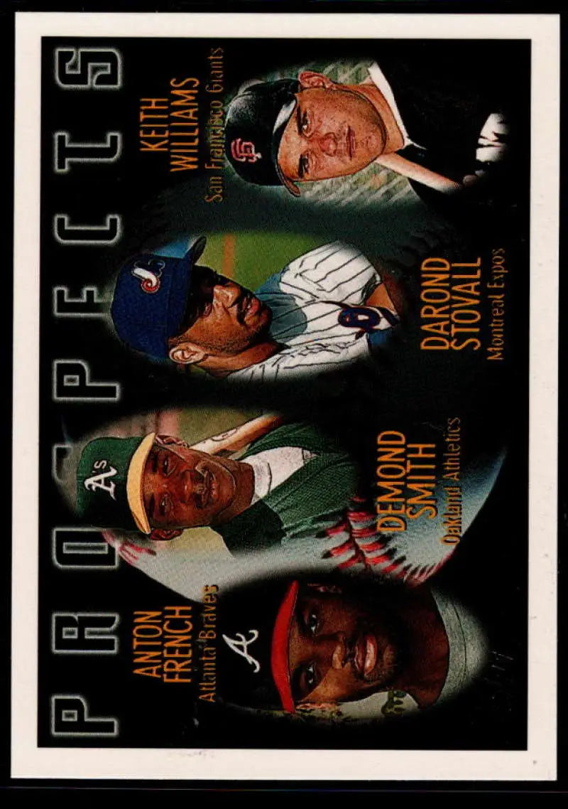 1996 Topps #437 Anton French/Demond Smith/Darond Stovall/Keith Williams NM-MT RC Rookie Atlanta Braves/Oakland