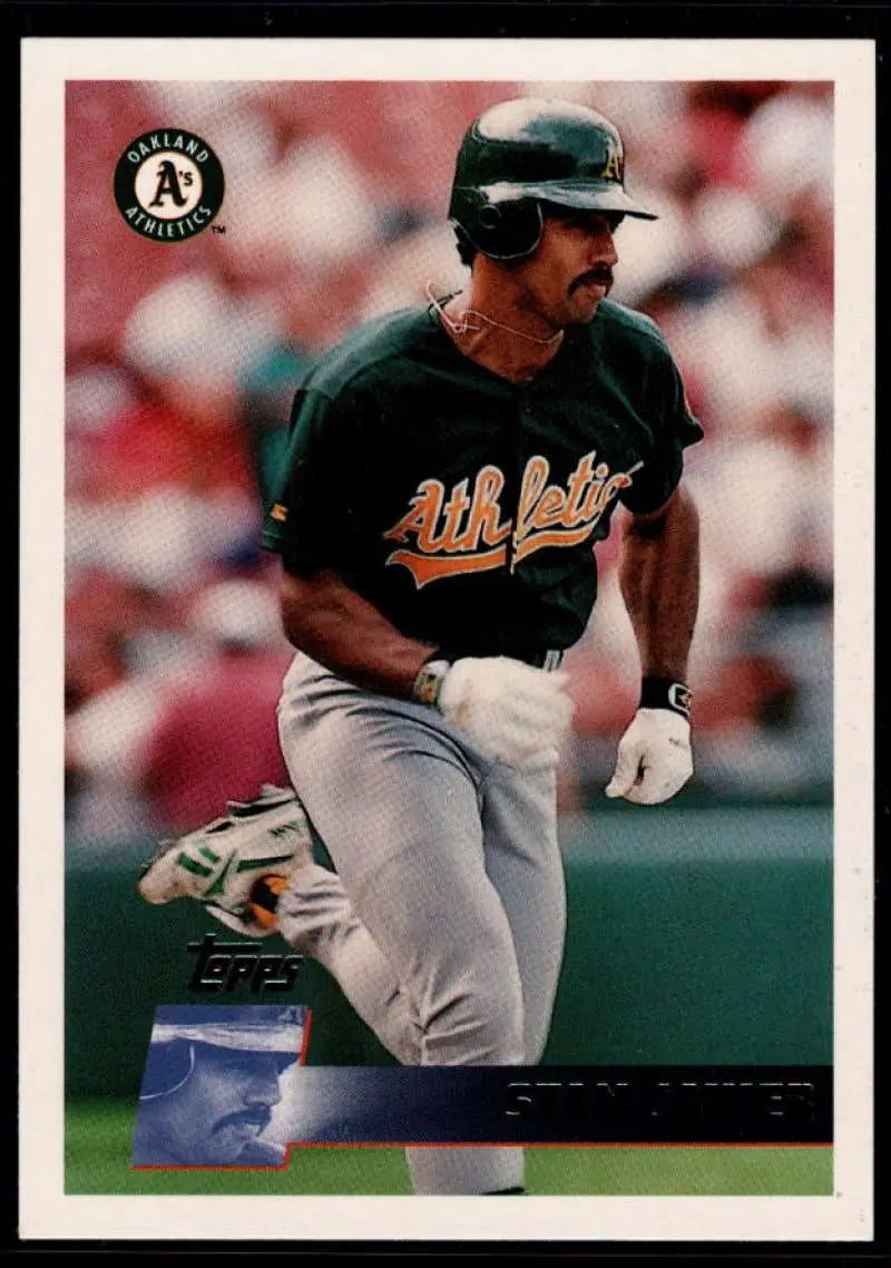 1996 Topps #57 Stan Javier NM-MT Oakland Athletics Baseball Card - Baseball Card Single
