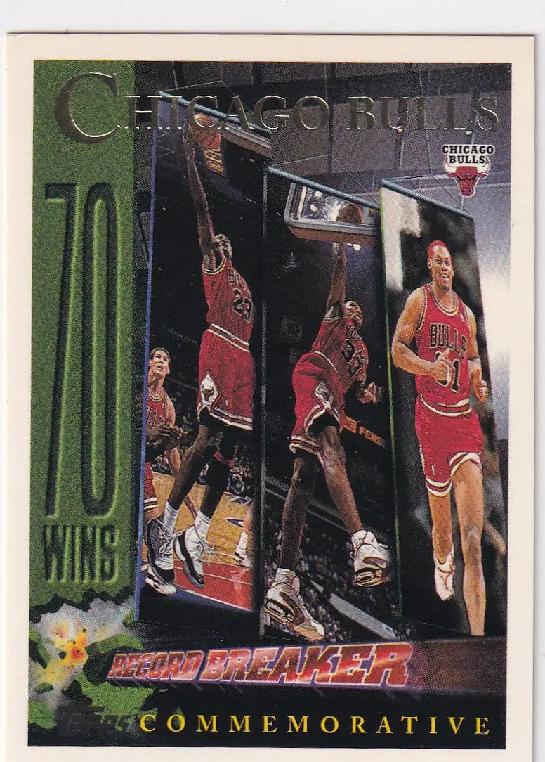 1996 TOPPS #72 CHICAGO BULLS RECORD BREAKER COMMEMORATIVE- CHICAGO BULLS - Basketball Card Single