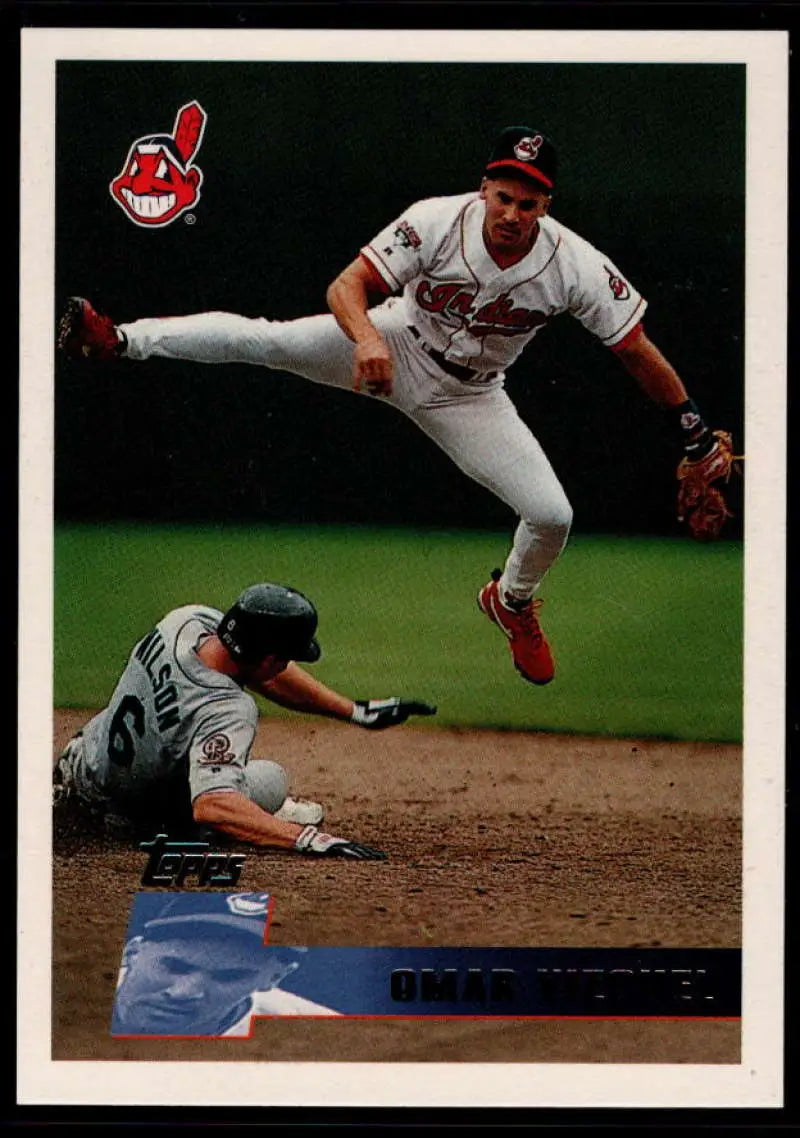 1996 Topps #84 Omar Vizquel NM-MT Cleveland Indians Baseball Card - Baseball Card Single