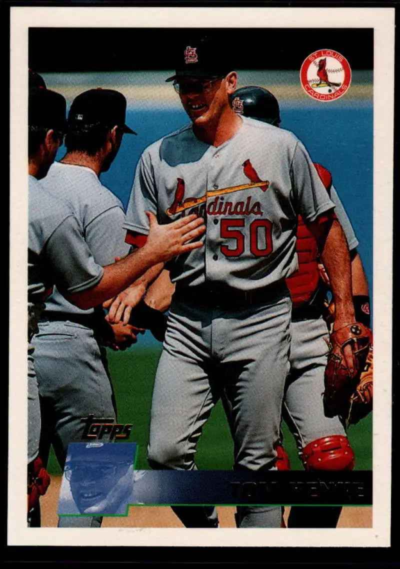 1996 Topps #90 Tom Henke NM-MT St. Louis Cardinals Baseball Card - Baseball Card Single