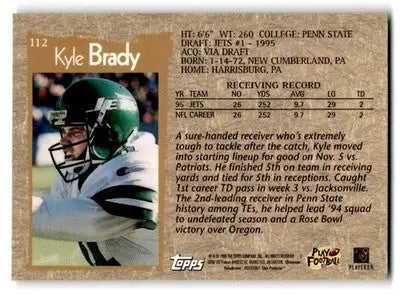 1996 Topps Chrome #112 Kyle Brady - Football Card Single