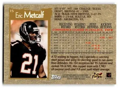1996 Topps Chrome #15 Eric Metcalf - Football Card Single