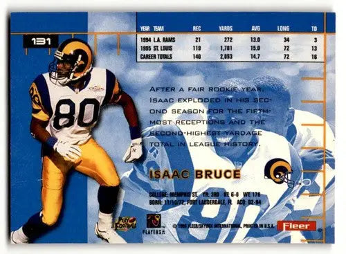 Original gloss Isaac Bruce St Louis Rams football card 1996 Ultra #131 NM Near Mint