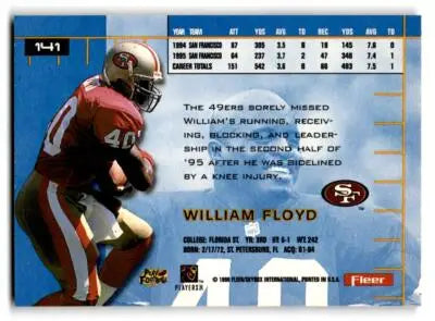 1996 Ultra #141 William Floyd - Football Card Single