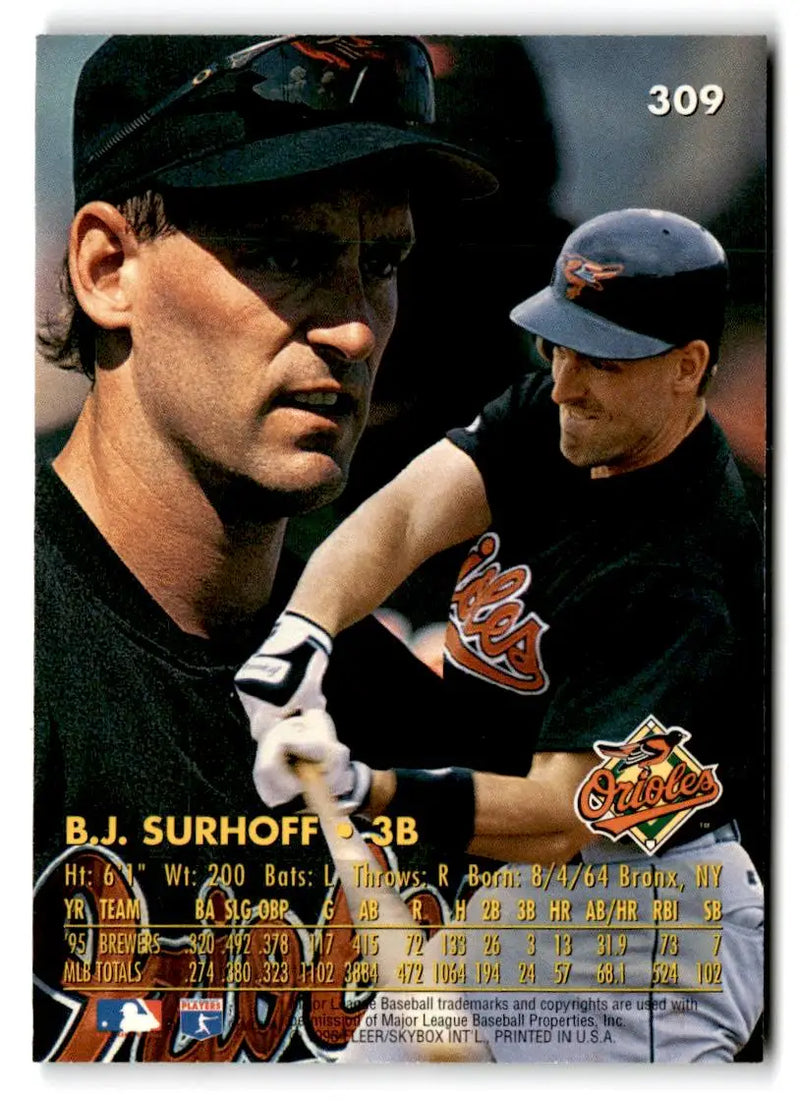 1996 Ultra #309 B.J. Surhoff - Baseball Card Single