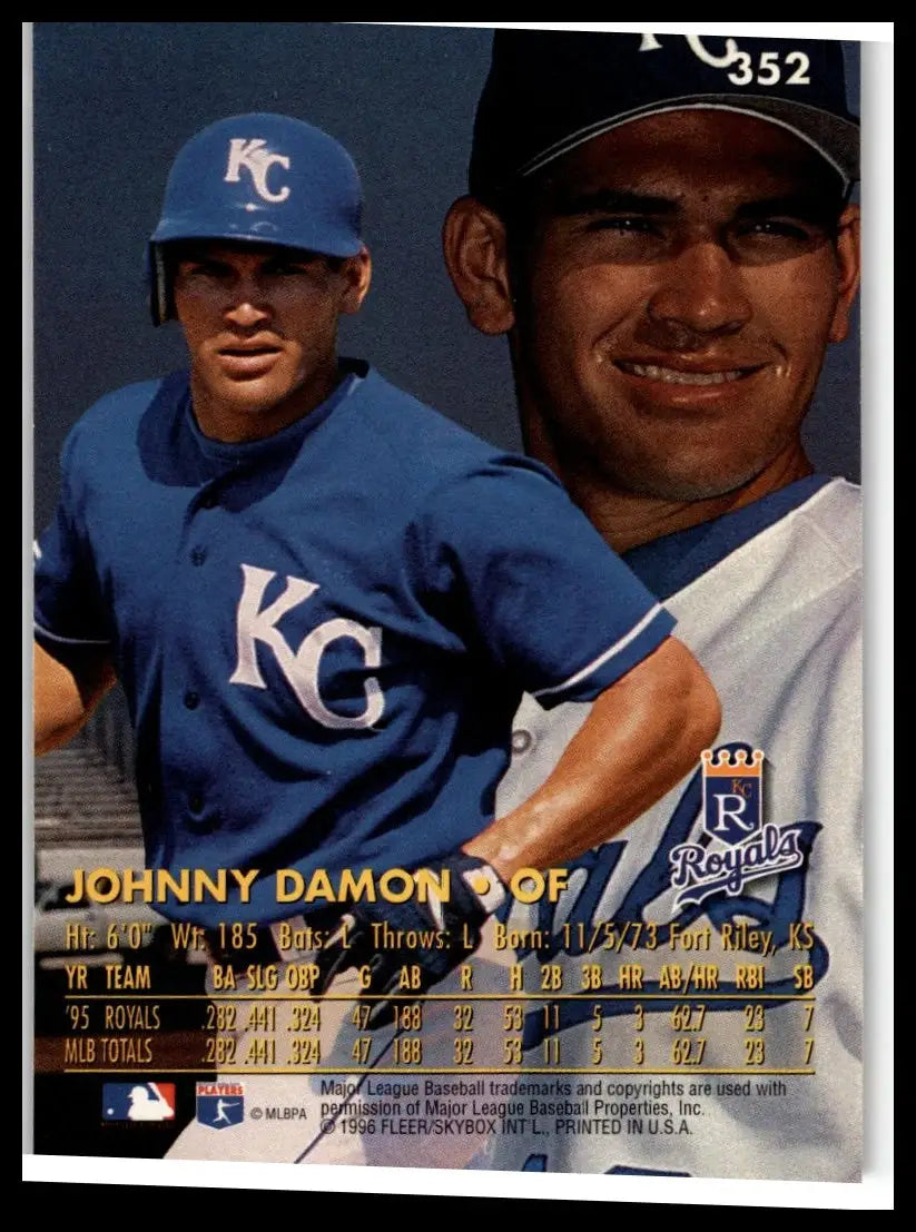 1996 Ultra #352 Johnny Damon - Baseball Card Single