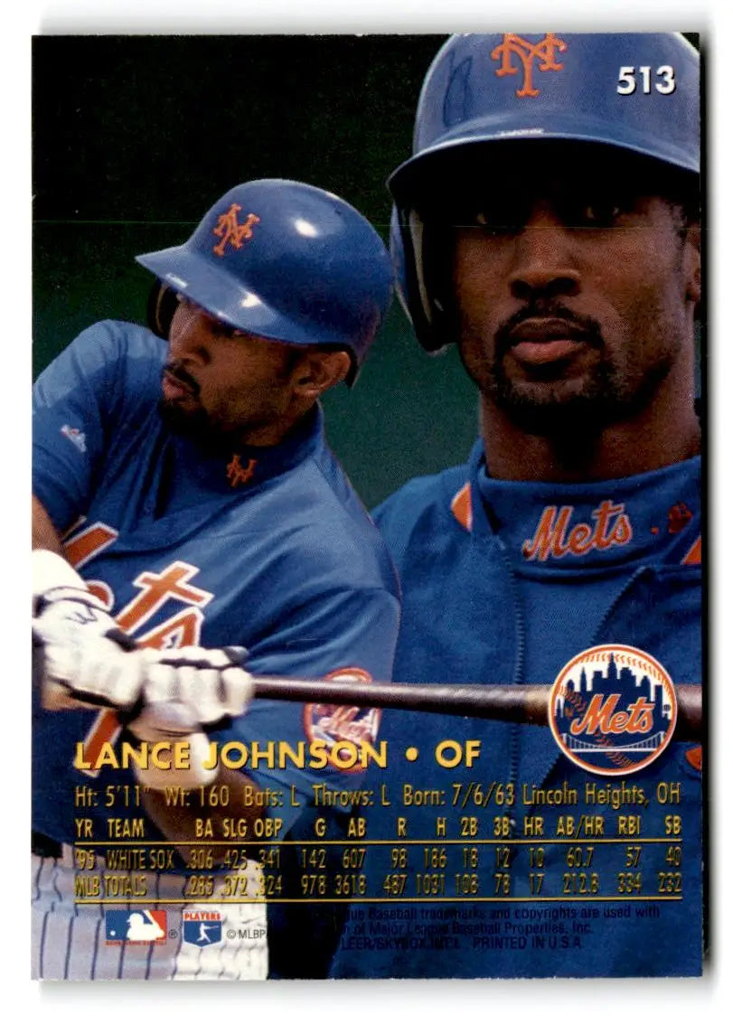 1996 Ultra #513 Lance Johnson - Baseball Card Single
