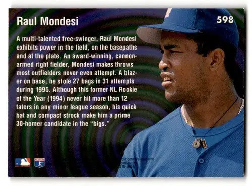 Original gloss Raul Mondesi baseball card from 1996 Ultra Los Angeles Dodgers