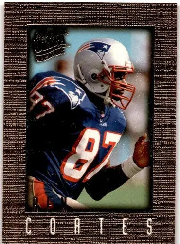 Vintage NFL trading card of Ben Coates from 1996 Ultra Sensations New England Patriots