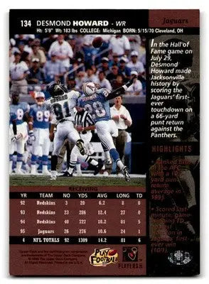1996 Upper Deck #134 Desmond Howard - Football Card Single