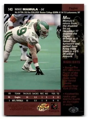 1996 Upper Deck #143 Mike Mamula - Football Card Single