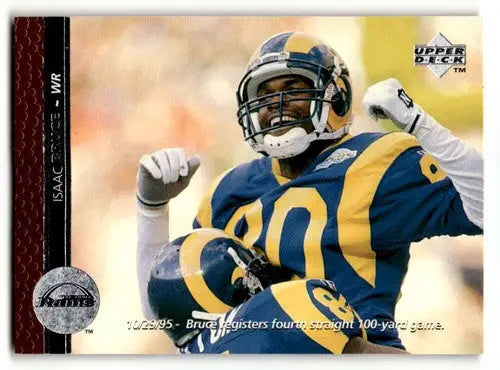 Original gloss 1996 Upper Deck Isaac Bruce football card St. Louis Rams NM Ne