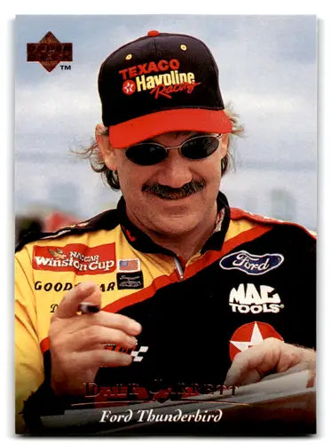 Vintage Davey Allison trading card with original gloss from 1996 Upper Deck featuring Dale Jarrett