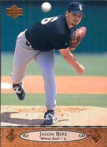 Original gloss baseball card of Jason Bere from 1996 Upper Deck White Sox series