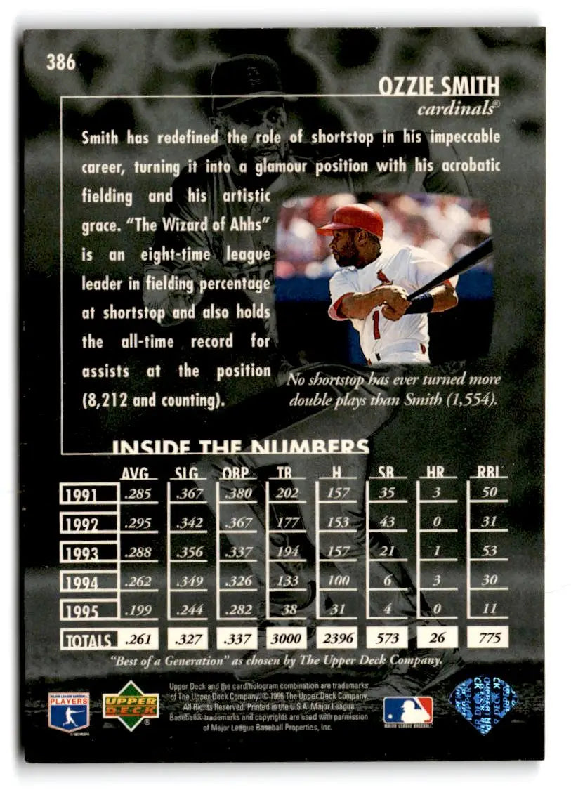 1996 Upper Deck #386 Ozzie Smith - Baseball Card Single