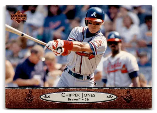 Original gloss 1996 Upper Deck Chipper Jones baseball card Braves ID 76771