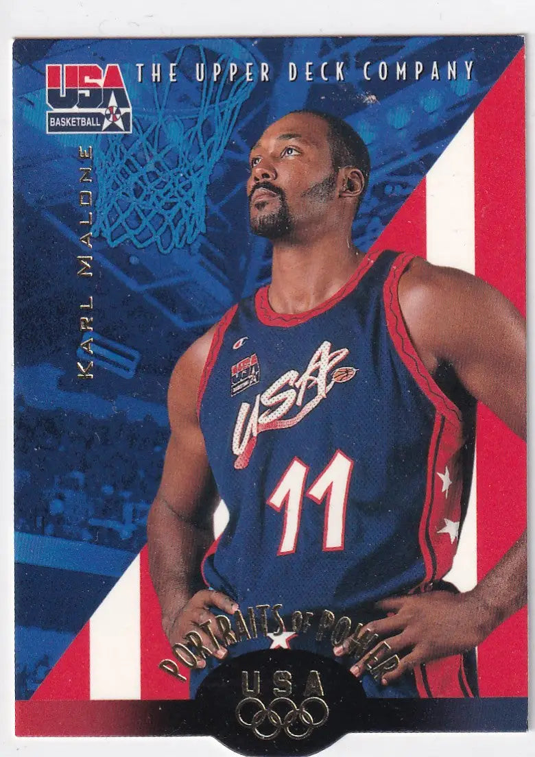1996 UPPER DECK #51 KARL MALONE DIE CUT- UTAH JAZZ - Basketball Card Single