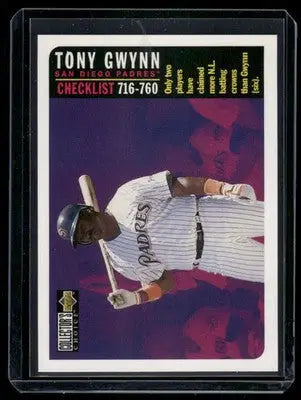 1996 Upper Deck Collector’s Choice Tony Gwynn #760 Baseball - Baseball Card Single