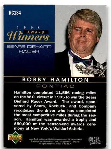 Original gloss 1996 Upper Deck Road to the Cup RC134 Bobby Hamilton racing card