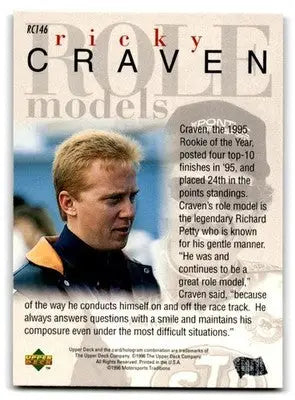 1996 Upper Deck Road to the Cup #RC146 Ricky Craven - Racing Card Single