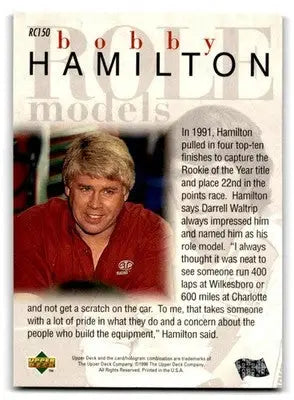 1996 Upper Deck Road to the Cup #RC150 Bobby Hamilton - Racing Card Single