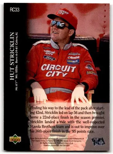 1996 Upper Deck Road to the Cup #RC33 Hut Stricklin NM Near Mint ID:43865 - Racing Card Single