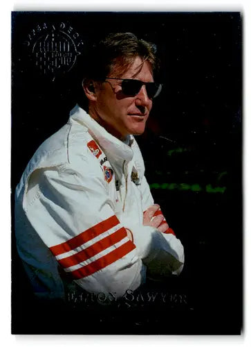 Original gloss RC35 Elton Sawyer racing driver in sunglasses from 1996 Upper Deck Road to the Cup