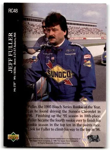 Upper Deck Road to the Cup RC48 Jeff Fuller racing card in excellent condition