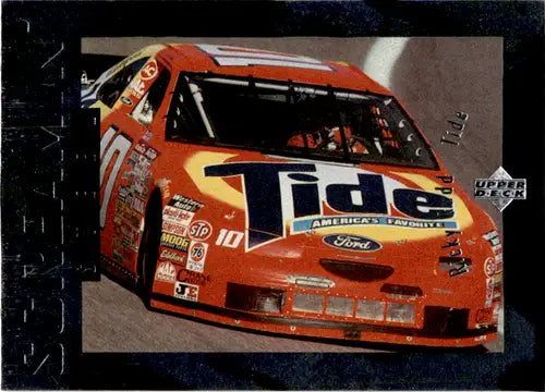 Red and yellow Tide-sponsored race car featuring original gloss, RC57 Ricky Rudd, from Upper Deck
