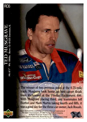 Ted Musgrave trading card from 1996 Upper Deck Road to the Cup series