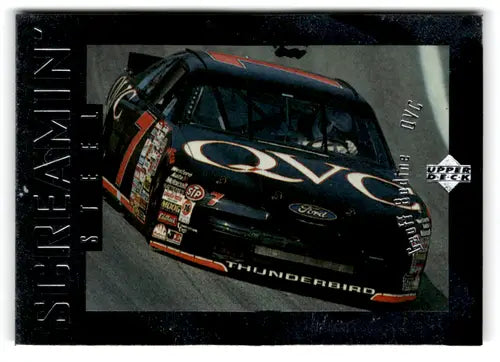 Black QVC Ford Thunderbird race car from 1996 Upper Deck Road to the Cup RC64 Geoff Bodine NM near mint