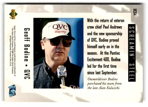 Original gloss 1996 Upper Deck Road to the Cup RC64 Geoff Bodine racing card