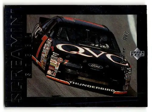 Black QVC Ford Thunderbird race car from Upper Deck Road to the Cup featuring Geoff Bodine