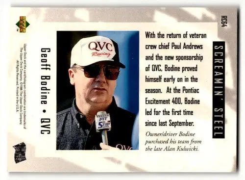 1996 Upper Deck Road to the Cup Geoff Bodine Racing trading card displayed in product ID 63632