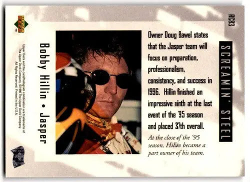 1996 Upper Deck Road to the Cup #RC83 Bobby Hillin NM Near Mint ID:43866 - Racing Card Single