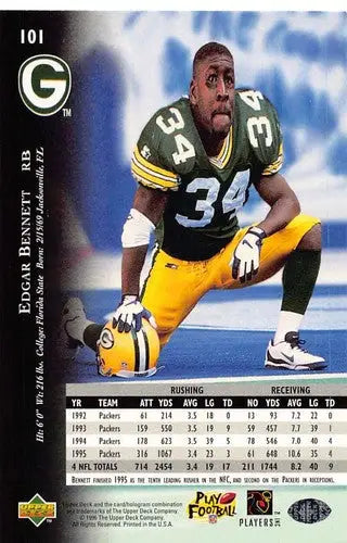 1996 Upper Deck Silver #101 Edgar Bennett NM-MT Packers ID:79678 - Football Card Single