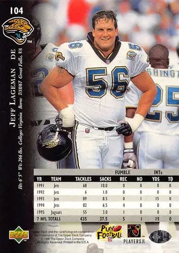 1996 Upper Deck Silver #104 Jeff Lageman NM-MT Jaguars ID:79681 - Football Card Single
