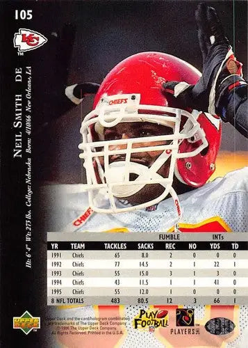 1996 Upper Deck Silver #105 Neil Smith NM-MT Chiefs ID:79682 - Football Card Single