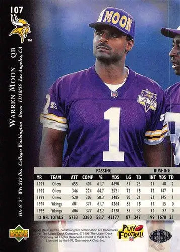 1996 Upper Deck Silver #107 Warren Moon NM-MT Vikings ID:79684 - Football Card Single