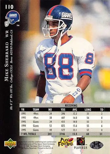 1996 Upper Deck Silver #110 Mike Sherrard NM-MT NY Giants ID:79687 - Football Card Single