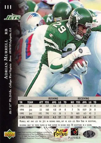 1996 Upper Deck Silver #111 Adrian Murrell NM-MT NY Jets ID:79688 - Football Card Single