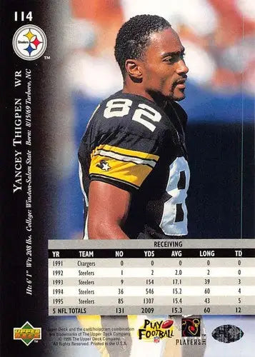 1996 Upper Deck Silver #114 Yancey Thigpen NM-MT Steelers ID:79691 - Football Card Single