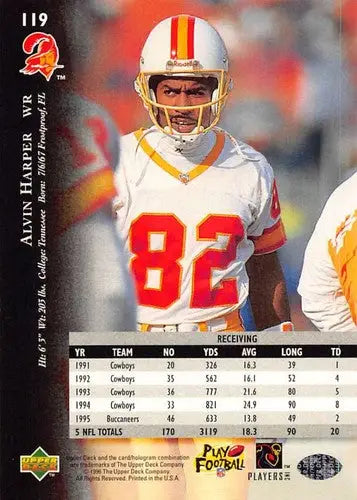 1996 Upper Deck Silver #119 Alvin Harper NM-MT Buccaneers ID:79696 - Football Card Single