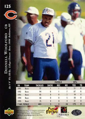 1996 Upper Deck Silver #125 Donnell Woolford NM-MT Bears ID:79702 - Football Card Single
